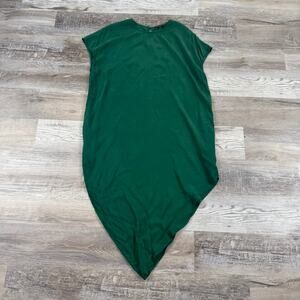 Universal Standard Geneva Dress Green Cupro Draped Minimalist Chic Small